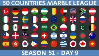 50 Countries Marble Race League Season 51 Day 9/10 Marble Race in Algodoo