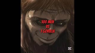 100 men vs 1 gorilla