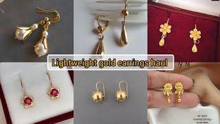 Daily wear earring design in gold|Gold Earrings tops designs for daily use|Lightweight earrings 2025