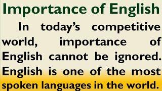 Essay on Importance of English language by Smile please world