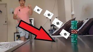 Card throwing trick shots | Chirag Mehta