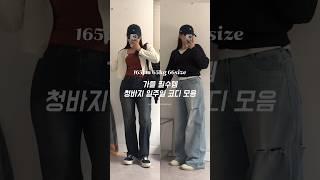 개강룩 워밍업️‍65kg 하비의 가을맞이 일주일 청바지 코디 모음#66사이즈 #체형커버코디