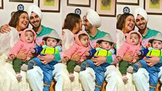 Nehha Kakkar with babies Hubby Rohanpreet Singh cute  Neha with family  #shorts #youtubeshorts