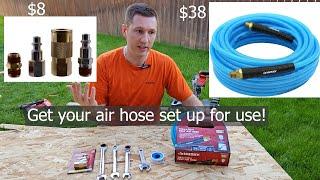 Compressor Air Hose Set Up: Husky Air Hose and Quick Connect Kit
