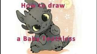 How to Draw Night Fury (Baby Toothless) - Animated Cartoon Character