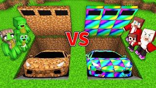 Mikey Family vs JJ Family Underground Garage in Minecraft (Maizen)