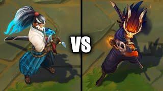 Foreseen Yasuo vs Nightbringer Yasuo Skins Comparison (League of Legends)