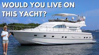 $385,000 56' Yacht Tour / CanNOT afford a house in MIAMI? You Can Live aboard This!