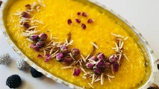 Rice pudding with saffron (shole zard recipe)طرز تهیه شله زرد