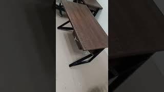 Office table size 2*4 K model design iron frame and KMI top