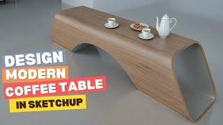 Modern Coffee Table: SketchUp Challenge (No Plugins Allowed)