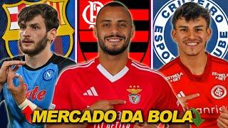 MERCADO DA BOLA | Flamengo mira Arthur Cabral, Cruzeiro monitora Bernabei, Kvaratskhelia no Barça E+