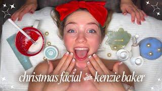 ASMR Facial on Kenzie Baker Christmas Edition | Mashmallow Mask | Jelly Mask with Pearls & Hairplay