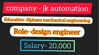 DIPLOMA MECHANICAL ENGINEERING | DESIGN ENGINEER | FRESHER