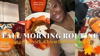 6 AM FALL MORNING ROUTINE BEFORE WORK// realistic & cozy