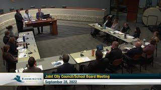 September 28, 2022 Bloomington City Council / School Board Joint Meeting