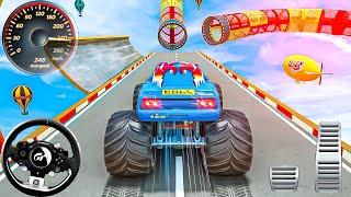 IMPOSSIBLE MONSTER TRUCK STUNTS - MONSTER CAR RACING IN MEGA RAMP - MONSTER TRUCK DRIVING 2024