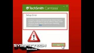 TechSmith Camtasia  error instal    Add  Media  Feature Pack