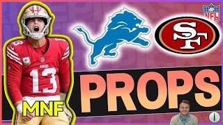 Monday Night Football PrizePicks Player Props Top Prop Bets  + UNDERDOG NINERS VS LIONS