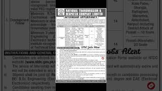 National Transmission & Despatch Company Limited (NTDC) Internship Opportunity 2024 #watch  #job