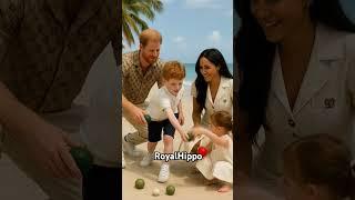 Prince Harry and kids at the beach #beach #fun #games #game #ball #sea #sand #water #princeharry