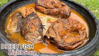 Cook Delicious Ghanaian Light Soup with Fufu With Me |How To Make Dried Fish LightSoup/ Pepper Soup