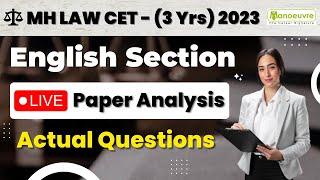 MH LAWCET (3 YRS) 2023 -  English Section  | Live Paper Analysis