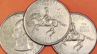 US Quarters Worth Money - Looking For The 1999-P Delaware Spitting Horse - Die Crack State Quarter