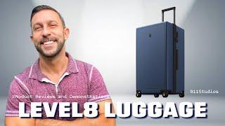 LEVEL8 Trunk Luggage, 28 Inch Luggage with Spinner Wheels, Luminous Textured