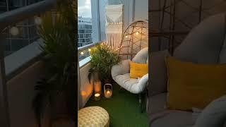 Small balcony decor ideas #balcony #exteriordecor #home #homedecor