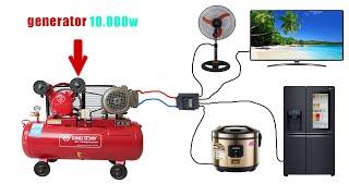 I make an air compressor into a 10,000w generator