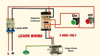 single phase motor connection with magnetic contactor wiring diagram