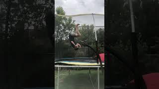 How close can I get to doing a backflip!!! #flip #backflip #shorts #trampoline
