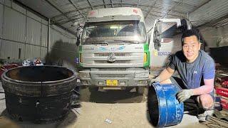 Repair and replace cracked rear axle of 4-axle Chenglong truck carrying heavy cargo