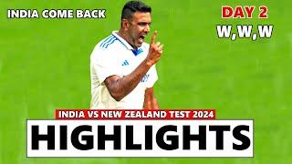 India vs New Zealand test match day 2 full highlights