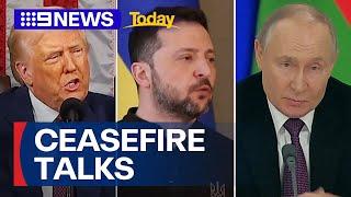 Trump talks with Putin about ending the conflict in Ukraine | 9 News Australia