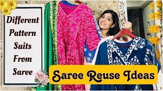 पुरानी साड़ी को दें नया लुक कुछ इस तरह|Stitching Patterns|Trendy Suits from Sarees |fashion fusions