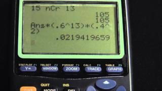 TI-83+ Binomial Probability