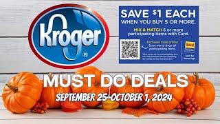 *NEW MEGA!* Kroger MUST DO Deals for 9/25-10/1 | Buy 5, Save $1 Each Mega, Weekly Digitals, & MORE