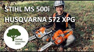 Stihl MS 500i und Husqvarna 572 xpg - Startvorgang - Details - Soundvergleich - 4K