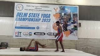 Delhi state  championship yoga artistic pair pyramid#trending #health #amazing #fitness #lifestyle