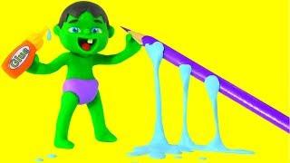 SUPERHERO BABIES MAKE HOME ACTIVITIES  Spiderman, Hulk & Frozen Elsa Play Doh Cartoons For Kids