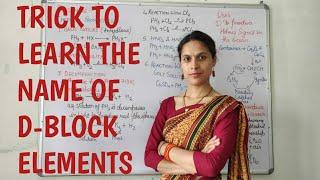 12th||NEET||JEE MAINS||D-BLOCK ELEMENTS (LECTURE I)||TRICK  TO LEARN NAME OF DIFFERENT ELEMENTS