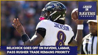 Bill Belichick goes off on Baltimore Ravens, Lamar Jackson as pass rush remains trade priority