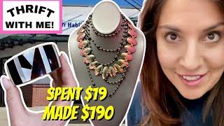 Thrift With Me! I spent $19 On Good Vintage Jewelry & Earned $190 So Far!