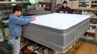 Luxury Mattress Bed Manufacturing Process. High Quality Bed Factory