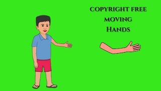 Hands green screen | cartoon character moving hands while talking animation