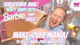 Make-Over Mania!  10 Barbies Make-Over Marathon!