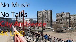 Ambient city walk in Togliatti, Shluzovoy district. 4K UHD virtual walking tour and city sounds!