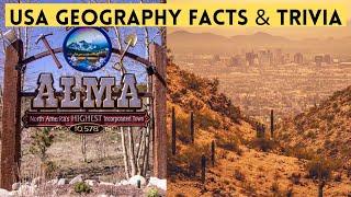 USA Geography Facts & Trivia: Populations, Elevations, Sizes